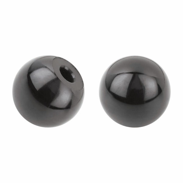 Ball knob, highly polished, made from solid thermoset Bakelite material with tapered bore to tap on