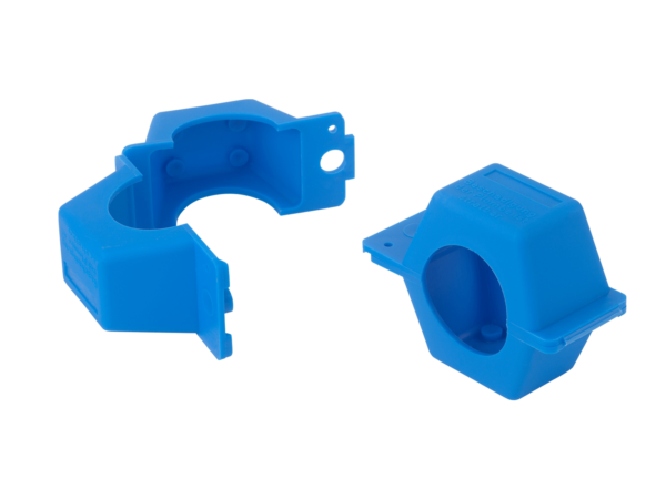 Plombierschellen blau Qn2,5 Qn6 aus Polyprophylen für Wasserzaehler und Gaszaehler